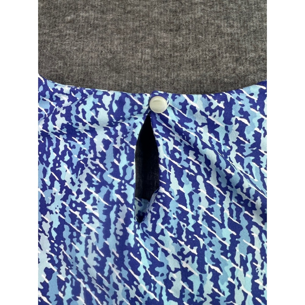 J.McLaughlin Catalina Cloth Sheath Dress Blue White Abstract Print Pockets S - Picture 6 of 12